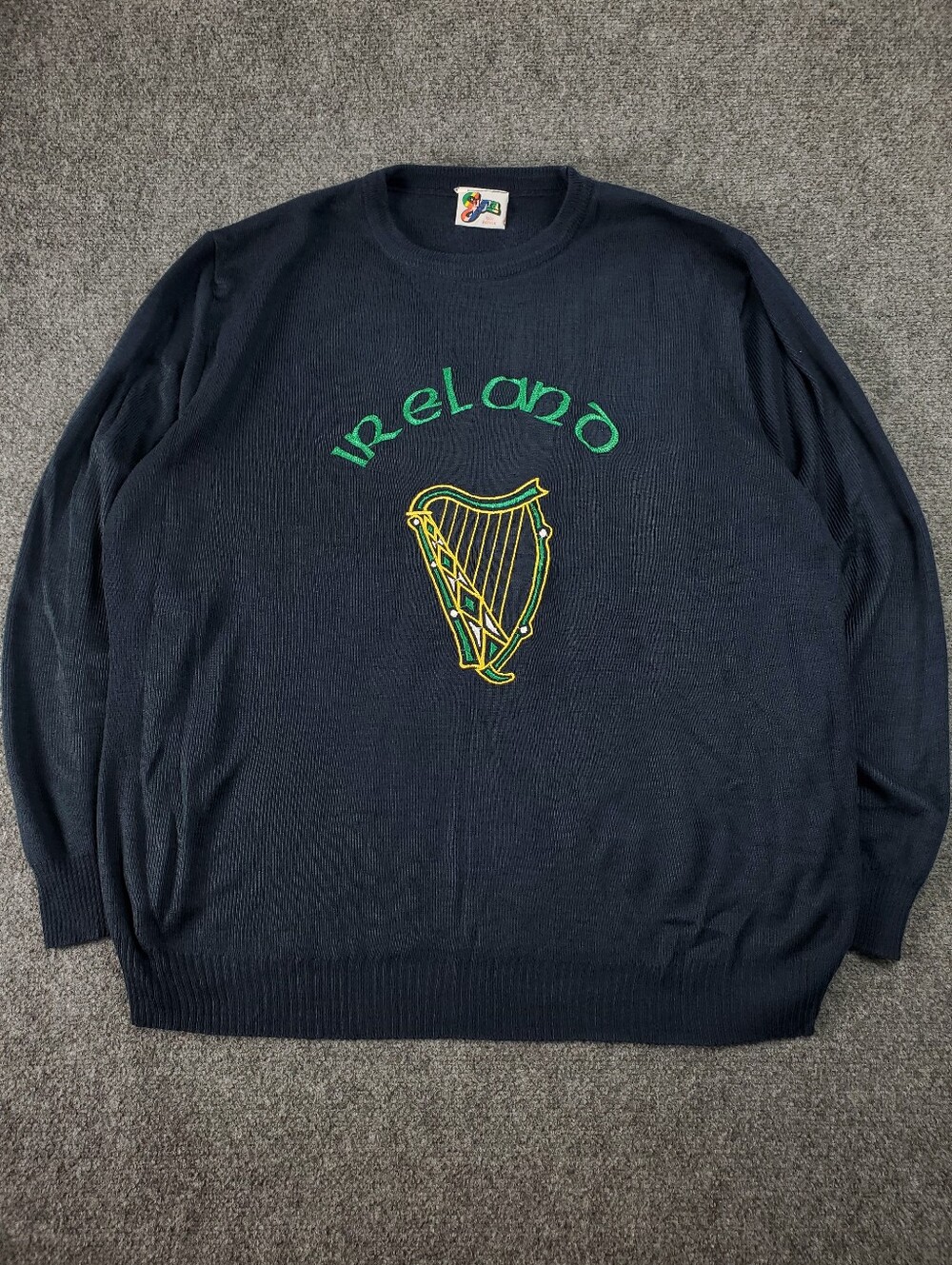Vintage Sugra Ireland Sweater 2XL Irish Celtic Harp Embroidery Graphic Pullover